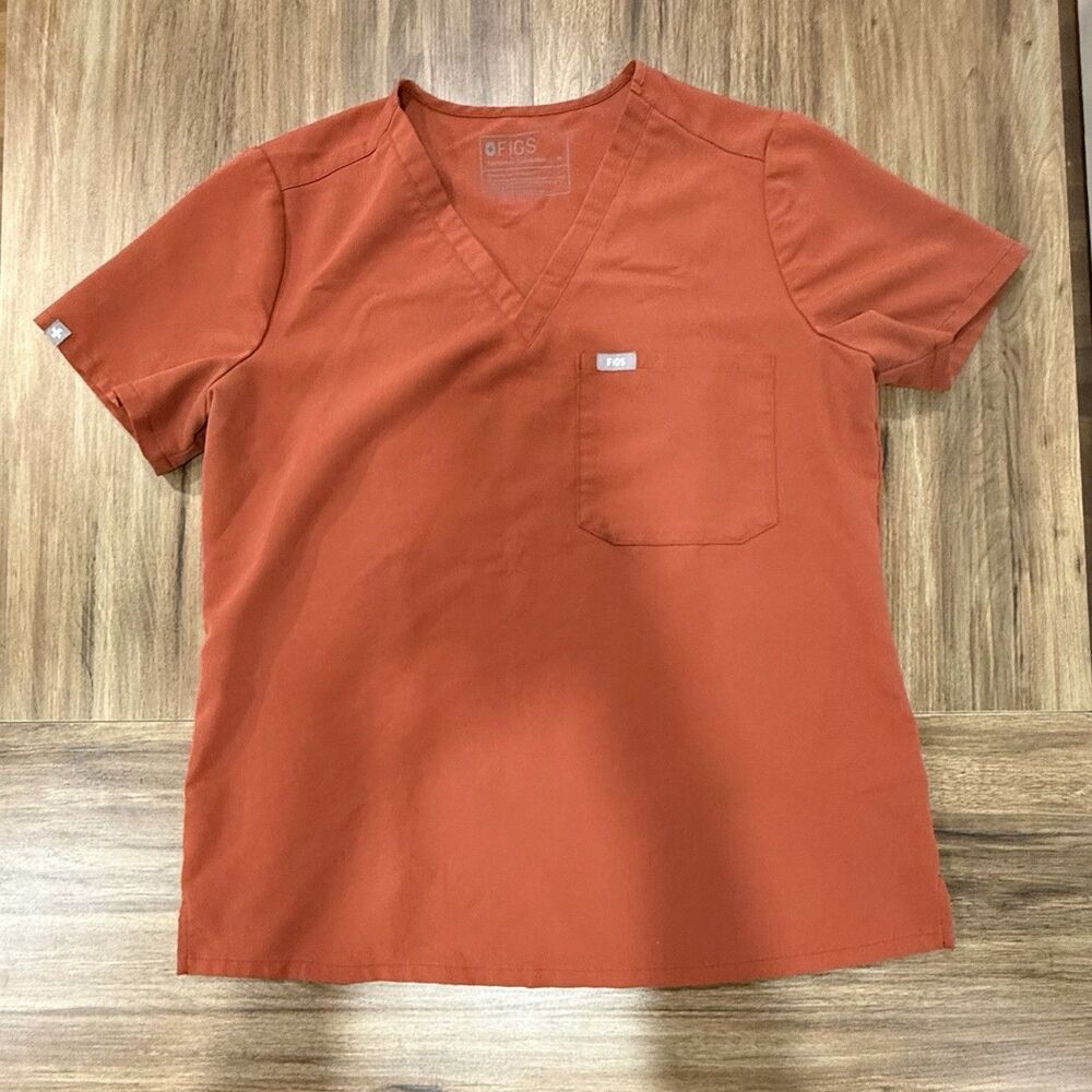 FIGS Scrub Catarina Top Orange Auburn Womens Sz Medium Medical Healthcare Nurse